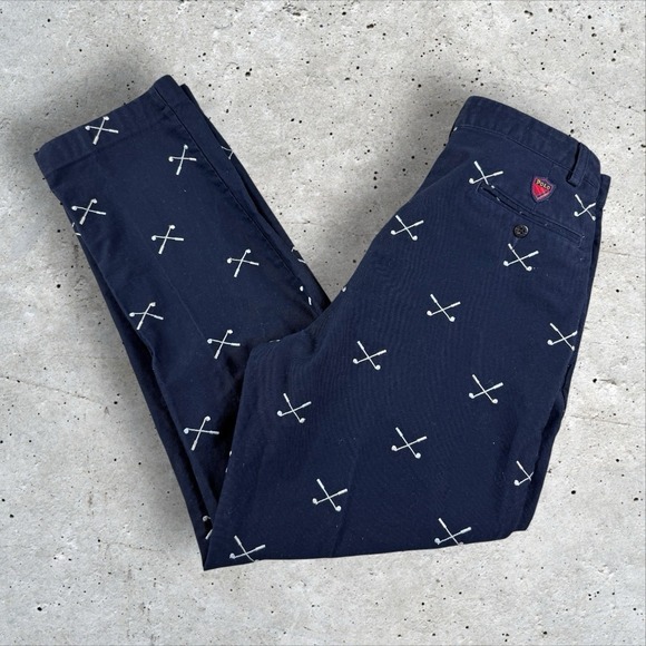 Polo Ralph Lauren Golf Chino Pants Mens‎ 33x34 Embroidered Clubs USA Preppy